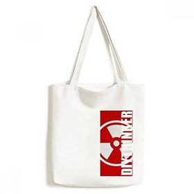 Dıythinker 33x40 Cm Erkek İyonizasyon Radyasyonu Kırmızı Kare Uyarı İşaretli Bez El Çantası