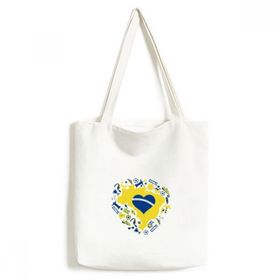 Dıythinker 33x40 Cm Erkek Kalp Şekilli Sipariş E Proresso Slogan Futbol Brezilya Haritaları Environ Tally Tote Kanvas El Çantası