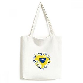Dıythinker 33x40 Cm Erkek Kalp Şekilli Sipariş E Proresso Slogan Futbol Brezilya Haritaları Environ Tally Tote Kanvas El Çantası