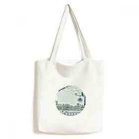 Dıythinker 33x40 Cm Erkek Kar Ağacı Kuş Şehir Sokak Lambası Çevre Dostu Tote Kanvas El Çantası