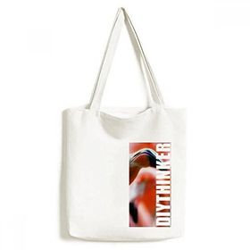 Dıythinker 33x40 Cm Erkek Karasal Organizma Flamingo Vahşi Hayvan Tote Kanvas El Çantası