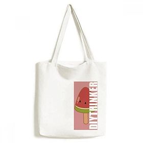 Dıythinker 33x40 Cm Erkek Karpuz Tohumu Dondurma Popsicles Tote Kanvas El Çantası