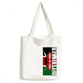 Dıythinker 33x40 Cm Erkek Kenya Ulusal Bayrağı Afrika Ülke Tote Kanvas El Çantası