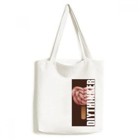 Dıythinker 33x40 Cm Erkek Kırmızı Şeker Dondurma Popsicles Tote Kanvas El Çantası
