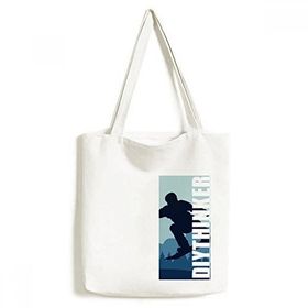 Dıythinker 33x40 Cm Erkek Kış Spor Desenli Kayak Kıyafeti ve Botlar Tote Kanvas El Çantası