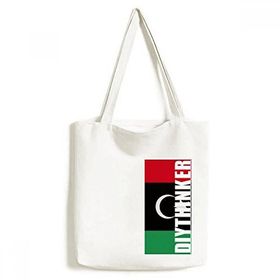 Dıythinker 33x40 Cm Erkek Libya Ulusal Bayrak Afrika Ülke Kanvas El Çantası