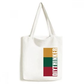 Dıythinker 33x40 Cm Erkek Litvanya Ulusal Bayrağı Avrupa Ülke Tote Kanvas El Çantası