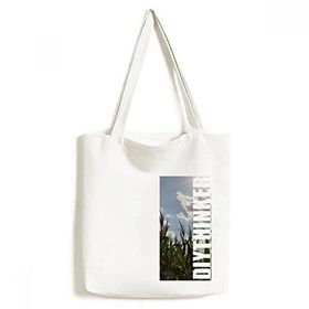 Dıythinker 33x40 Cm Erkek Mavi Gökyüzü Bulutları Beyaz Tote Kanvas El Çantası