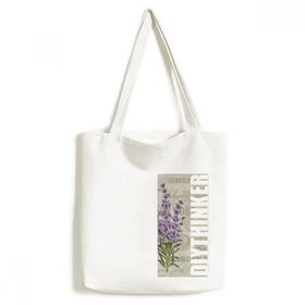 Dıythinker 33x40 Cm Erkek Mor Lavanta Çiçek Bitki Tote Kanvas El Çantası