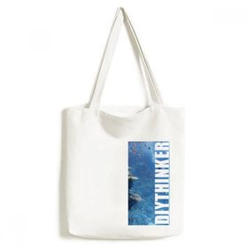 Dıythinker 33x40 Cm Erkek Okyanus Balık Dalış Bilim Doğa Resim Tote Kanvas El Çantası