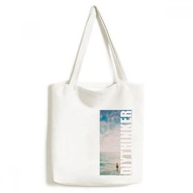 Dıythinker 33x40 Cm Erkek Okyanus Kum Kumsal Deniz Resim Tote Kanvas El Çantası