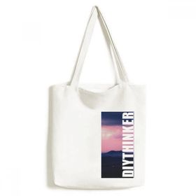 Dıythinker 33x40 Cm Erkek Pembe Koyu Bulutlar Gökyüzü Tote Kanvas El Çantası