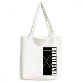 Dıythinker 33x40 Cm Erkek Şekilli Üçgen Sembollü Totem Desenli Tote Kanvas El Çantası