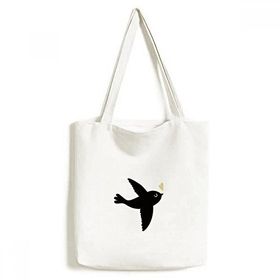 Dıythinker 33x40 Cm Erkek Sevgili Kuş Kalp Alıntı Stil Tote Kanvas El Çantası