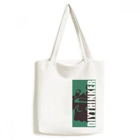 Dıythinker 33x40 Cm Erkek Siyah Kiraz Dondurma Silüeti Tote Kanvas El Çantası