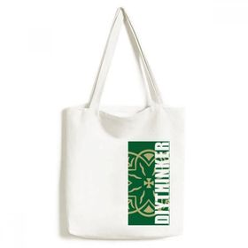 Dıythinker 33x40 Cm Erkek Talavera Tarzı Yeşil Dekoratif Desen Tote Kanvas El Çantası
