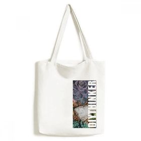 Dıythinker 33x40 Cm Erkek Taş Çiçek Bilim Doğa Manzarası Tote Kanvas El Çantası