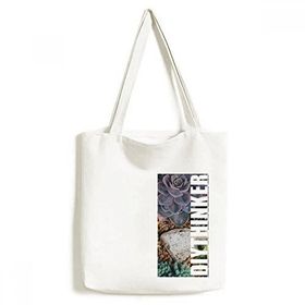 Dıythinker 33x40 Cm Erkek Taş Çiçek Bilim Doğa Manzarası Tote Kanvas El Çantası