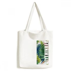 Dıythinker 33x40 Cm Erkek Tropik Çizim Sanatı Bitki Çiçek Tote Kanvas El Çantası