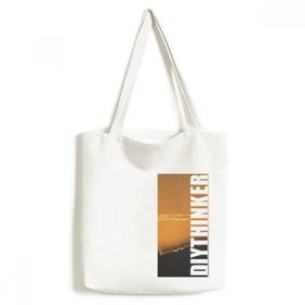 Dıythinker 33x40 Cm Erkek Turuncu Koyu Gökyüzü Bulutları Tote Kanvas El Çantası