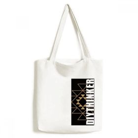 Dıythinker 33x40 Cm Erkek Üçgen Totem Geometri Sembolü Tote Kanvas El Çantası