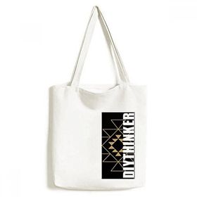 Dıythinker 33x40 Cm Erkek Üçgen Totem Geometri Sembolü Tote Kanvas El Çantası