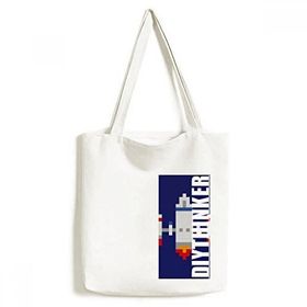 Dıythinker 33x40 Cm Erkek Uzay Gemisi Roket Çıkarma Evren Piksel Tote Kanvas El Çantası