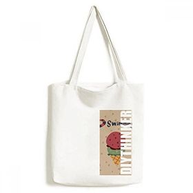 Dıythinker 33x40 Cm Erkek Yaz Yüzme Yüzme Yüzme Tatlı Dondurma Tote Kanvas El Çantası