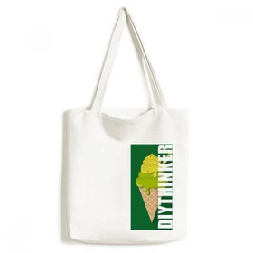 Dıythinker 33x40 Cm Erkek Yeşil Matcha Dondurma Konileri Popsicles Tote Kanvas El Çantası