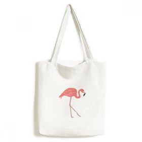 Dıythinker 33x40 Cm Erkek Yürüyüş Flamingo Desenli Pembe Çevre Dostu Bez Kanvaz El Çantası