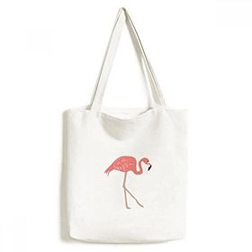 Dıythinker 33x40 Cm Erkek Yürüyüş Flamingo Desenli Pembe Çevre Dostu Bez Kanvaz El Çantası