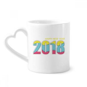 Dıythinker 340 ml 2018 Renkli Dijital Mutlu Yıllar Kahve Kupası