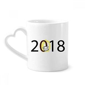 Dıythinker 340 ml 2018 Yavru Köpek Deseni Mutlu Yıllar Kahve Kupası