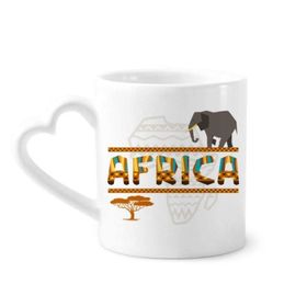 Dıythinker 340 ml Afrika Haritası Fil Afrika Savana Kahve Kupası