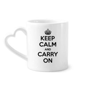 Dıythinker 340 ml Alıntısı Keep Calm And Carry On Siyah Kahve Kupası