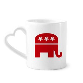 Dıythinker 340 ml Amerika Fil Amblemi Cumhuriyet Parti Kırmızı Kahve Kupası