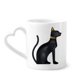 Dıythinker 340 ml Antik Mısır Soyut Siyah Kedi Desenli Kahve Kupası