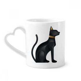 Dıythinker 340 ml Antik Mısır Soyut Siyah Kedi Desenli Kahve Kupası