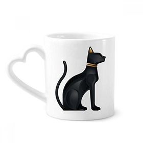 Dıythinker 340 ml Antik Mısır Soyut Siyah Kedi Desenli Kahve Kupası