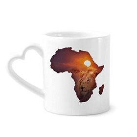 Dıythinker 340 ml Aslan Çayır Afrika Kıtası İsim Haritası Kahve Kupası