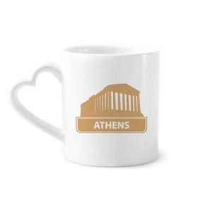 Dıythinker 340 ml Atina Yunanistan Sarı Simge Desenli Kahve Kupası