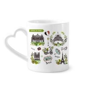 Dıythinker 340 ml Bahar Eyfel Paris Fransa Grafiti Kahve Kupası