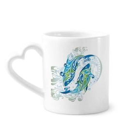 Dıythinker 340 ml Balık Dalgaları Deniz Hayvanı Kahve Kupası