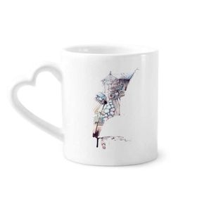 Dıythinker 340 ml Barok Mimari Bina Suluboya Resim Kahve Kupası
