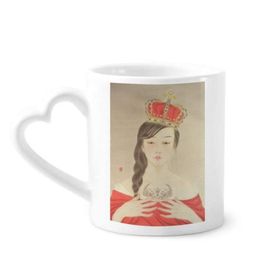 Dıythinker 340 ml Beauty Royal Crown Çin Suluboya Kahve Kupası