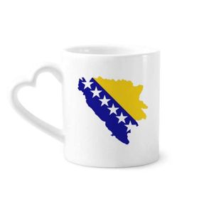 Dıythinker 340 ml Bosna-Hersek Haritası Ulusal Bayrak Kahve Kupası