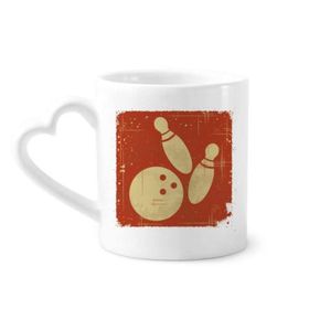 Dıythinker 340 ml Bowling Spor İllüstrasyon Kırmızı Desenli Kahve Kupası