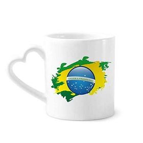 Dıythinker 340 ml Brezilya Bayrağı Kültür Elemanı Harita Kahve Kupası
