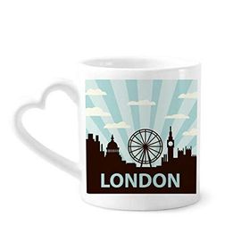 Dıythinker 340 ml Britanya İngiltere Londra Gözü Silüeti Birleşik Krallık Kahve Kupası