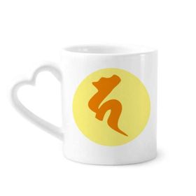 Dıythinker 340 ml Budizm Sarı Sanskrit Ha Desenli Kahve Kupası